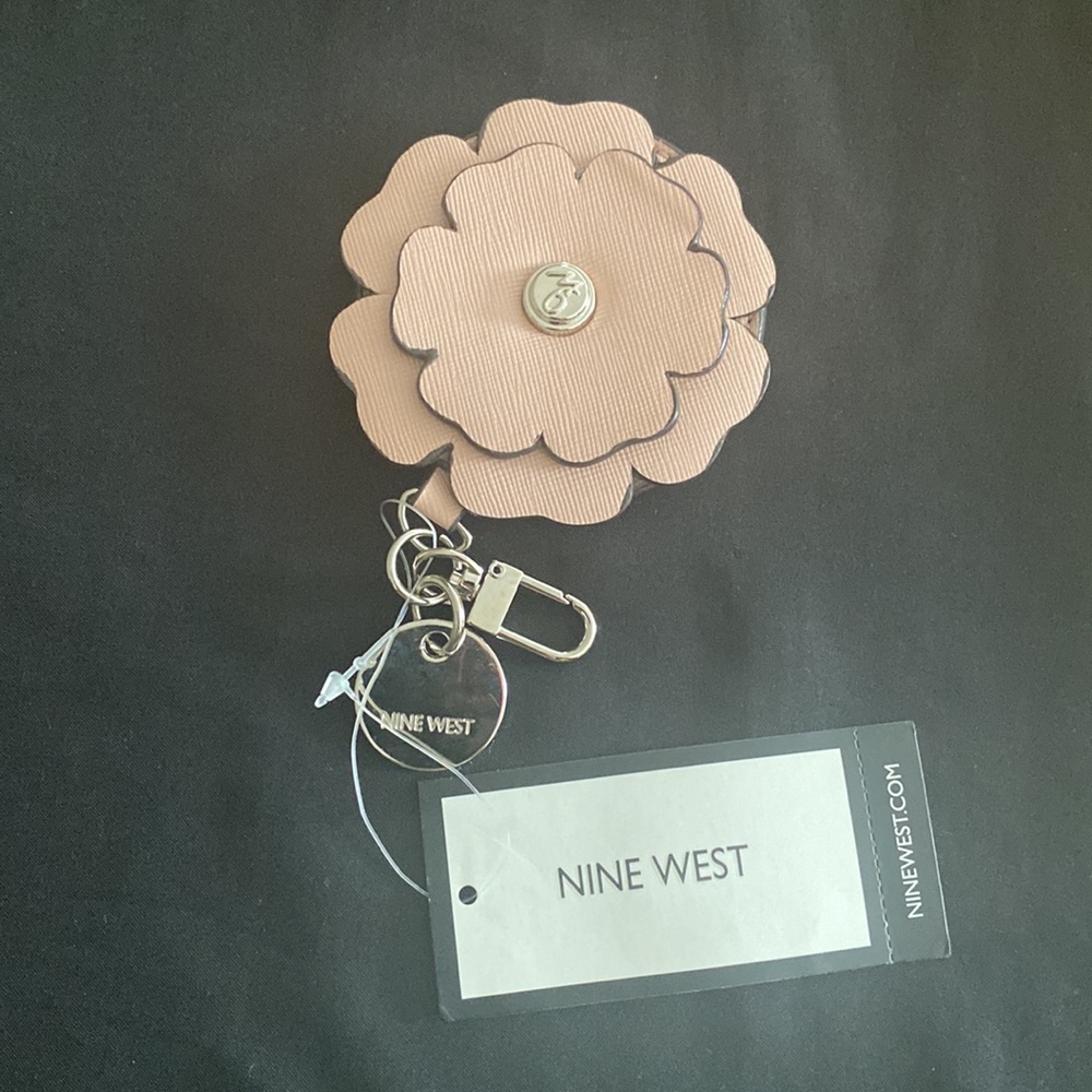 NEW! Nine West Lt Pink Flower Keychain & Mirror $13 each or 2 for $20 in bundle!